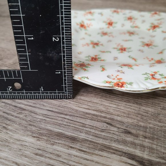 Floral Porcelain Serving Relish Tray Marked MM Made in Japan Missing Wood Handle - Picture 10 of 10